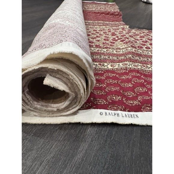 Ralph Lauren Other - Ralph Lauren Vintage Upholstery Fabric 9+ Yards Discontinued NEW NOS 55"Wide Red